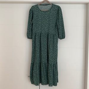 Zara Tiered Longsleeve Maxi Dress